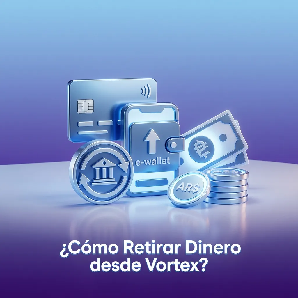 Pantalla de la app Vortex mostrando el proceso de retiro de fondos con opciones de método y monto a retirar
