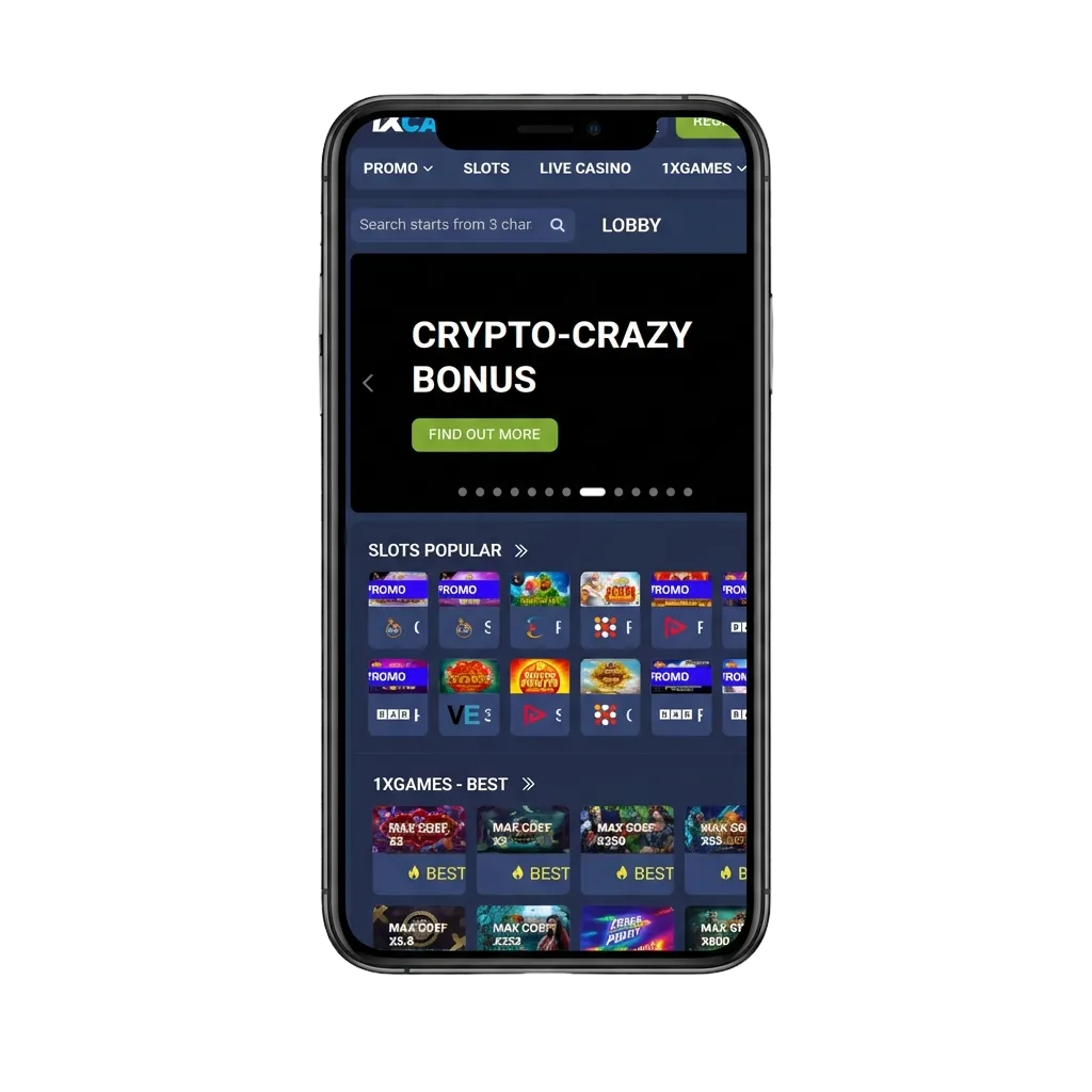 Vortex game on mobile devices showing Android and iOS compatibility for 1xcasino Argentina players