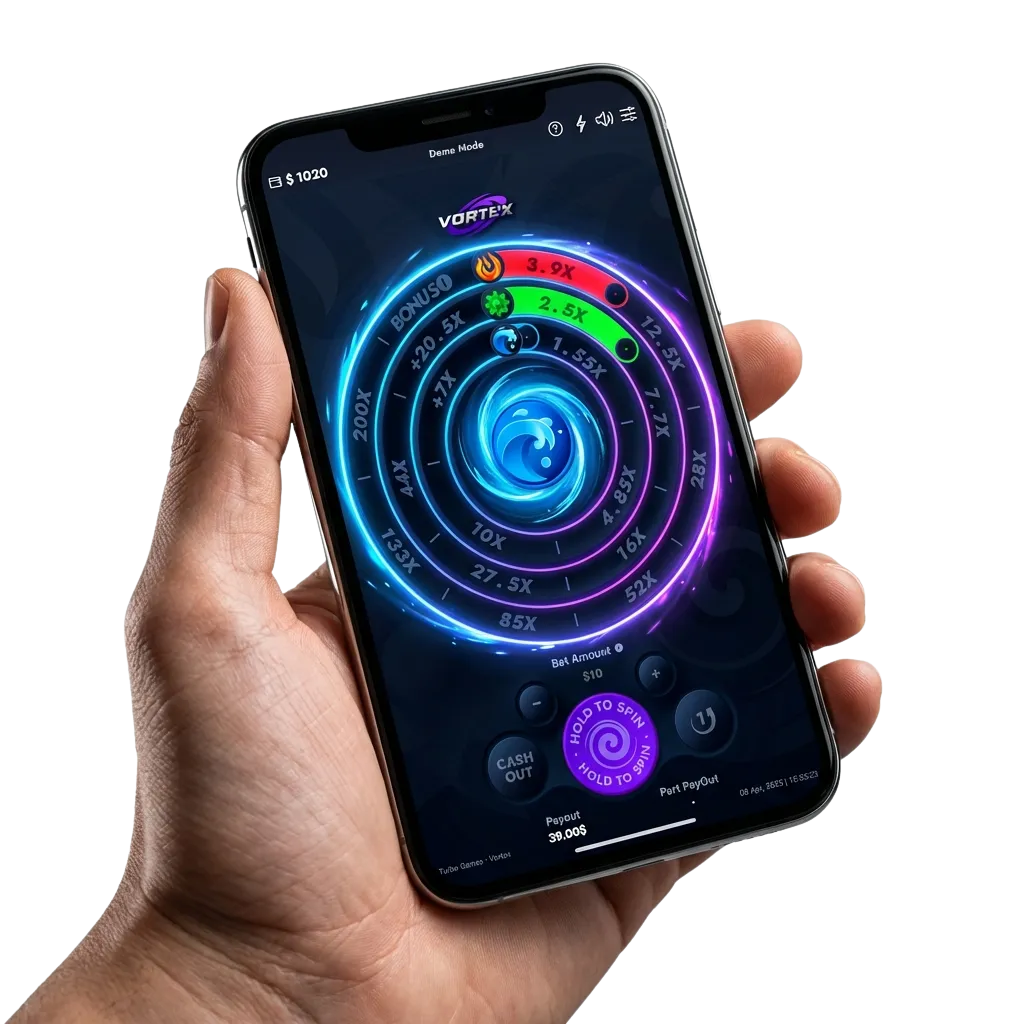 Vortex crash game interface showing real-time multiplier and betting options on Jugabet Argentina platform