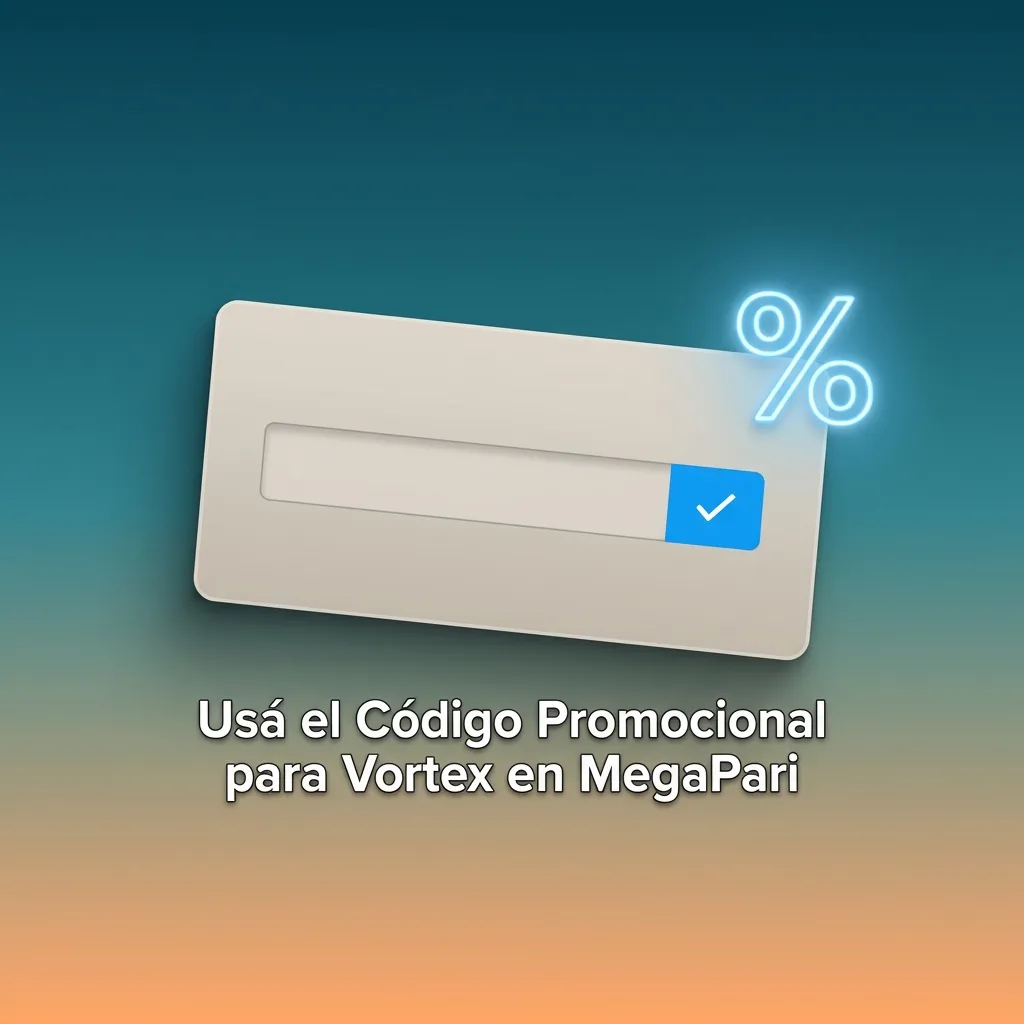 Ingreso del código promocional VORTEXMAX en MegaPari para obtener 10% adicional en primer depósito hasta 50.000 ARS